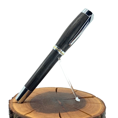 Dřevěné kuličkové pero Elegance - Subfosilní dub silver