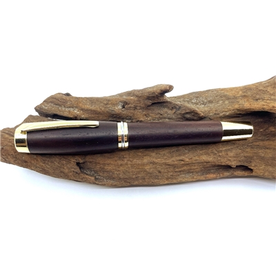 Dřevěné kuličkové pero Elegance - Palisandr silver