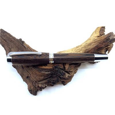Dřevěné kuličkové pero Elegance - Wenge silver