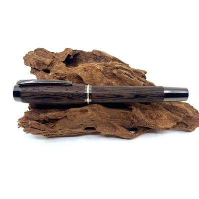 Dřevěné kuličkové pero Elegance - Wenge titanium