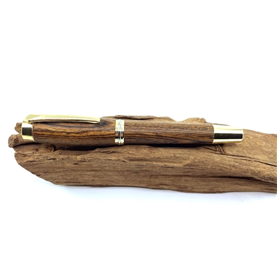 Dřevěné kuličkové pero Elegance - Bocote gold