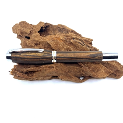 Dřevěné kuličkové pero Elegance - Bocote Silver