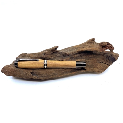 Dřevěné kuličkové pero Elegance - Oliva titanium
