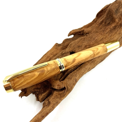 Dřevěné plnicí pero Elegance - Oliva gold