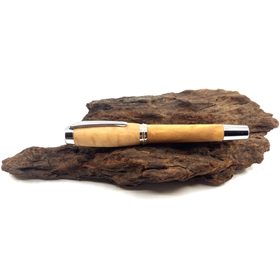 Dřevěné plnicí pero Elegance - Oliva silver