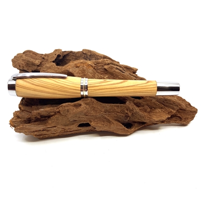 Dřevěné plnicí pero Elegance - Oliva silver