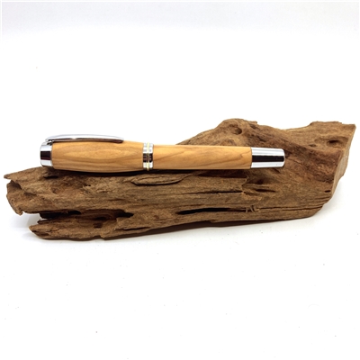 Dřevěné plnicí pero Elegance - Oliva silver