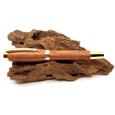 Dřevěné kuličkové pero Elegance - Leopardwood gold