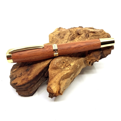 Dřevěné kuličkové pero Elegance - Leopardwood gold