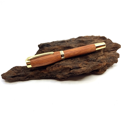 Dřevěné kuličkové pero Elegance - Leopardwood gold