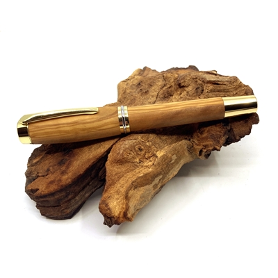 Dřevěné plnicí pero Elegance - Oliva gold