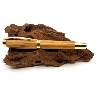 Dřevěné plnicí pero Elegance - Oliva gold
