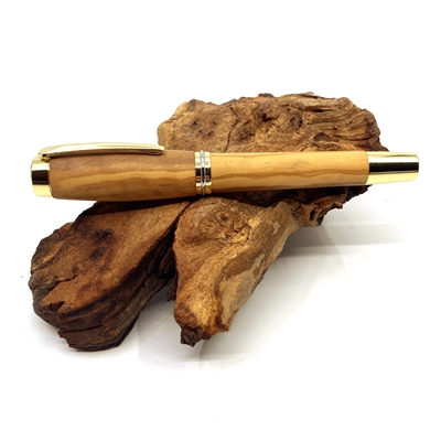 Dřevěné plnicí pero Elegance - Oliva gold