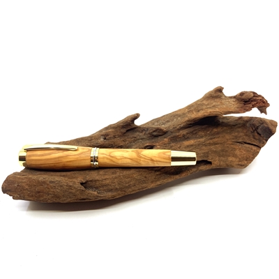 Dřevěné plnicí pero Elegance - Oliva gold