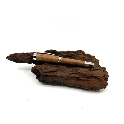 Dřevěné kuličkové pero Elegance - Oliva silver