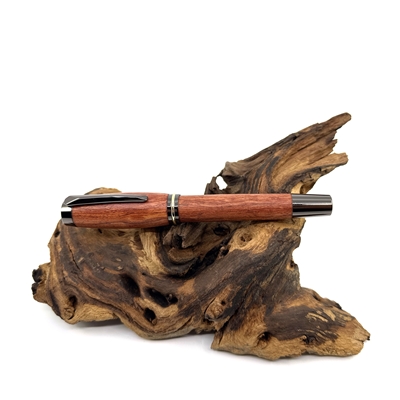 Dřevěné kuličkové pero Elegance - Leopardwood titanium