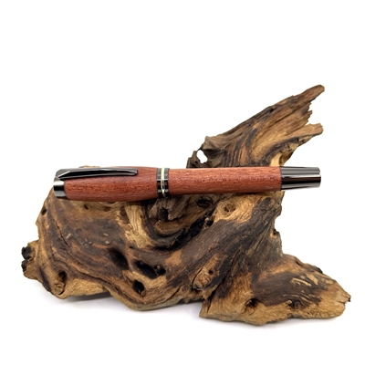 Dřevěné kuličkové pero Elegance - Leopardwood titanium