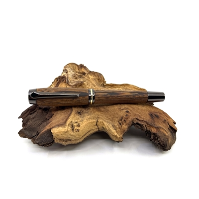 Dřevěné kuličkové pero Elegance - Wenge titanium