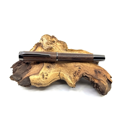 Dřevěné kuličkové pero Elegance - Wenge titanium