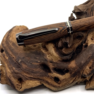 Dřevěné plnicí pero Elegance - Wenge titanium