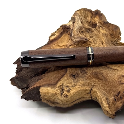 Dřevěné kuličkové pero Elegance - Ořech titanium