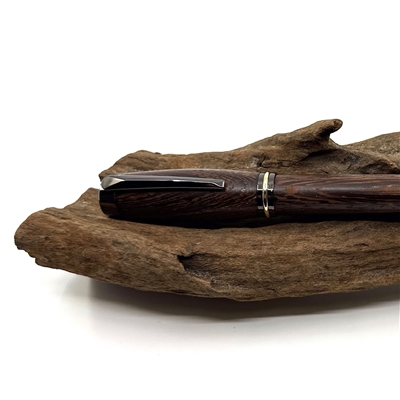 Dřevěné kuličkové pero Elegance - Wenge titanium