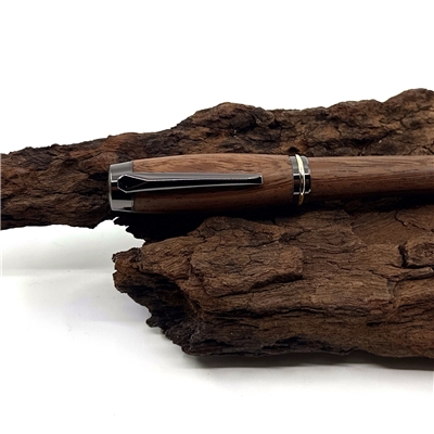 Dřevěné plnicí pero Elegance - Wenge titanium