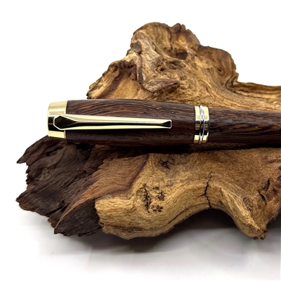 Dřevěné kuličkové pero Elegance - Wenge gold