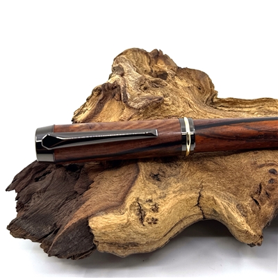 Dřevěné kuličkové pero Elegance - Cocobolo Titanium