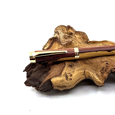Dřevěné kuličkové pero Elegance - Cocobolo Gold