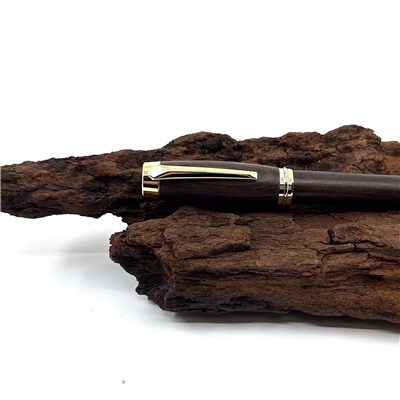 Dřevěné kuličkové pero Elegance - Bocote gold