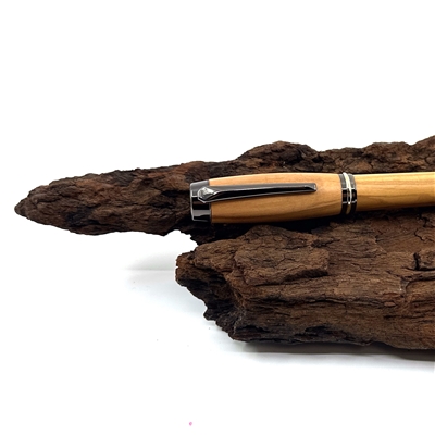 Dřevěné plnicí pero Elegance - Oliva titanium