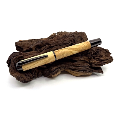 Dřevěné kuličkové pero Elegance - Oliva titanium