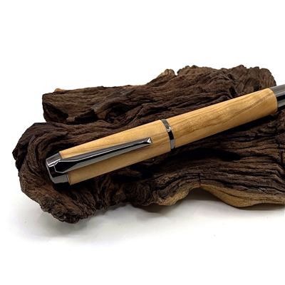 Dřevěné plnicí pero Elegance - Oliva titanium