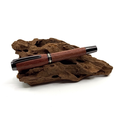 Dřevěné kuličkové pero Elegance - Leopardwood titanium
