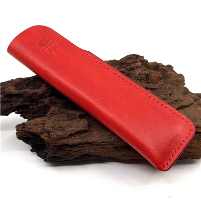 Ručně vyrobené kožené pouzdro na pero Wood Factory - červené
