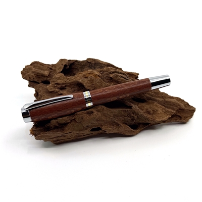 Dřevěné plnicí pero Elegance - Leopardwood silver