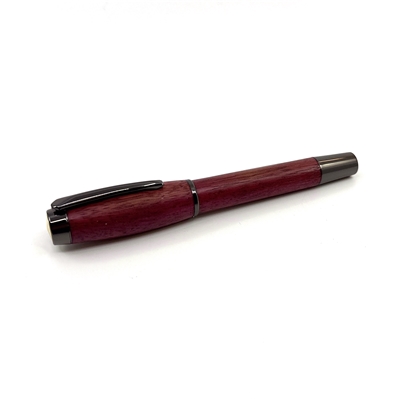 Dřevěné plnicí pero Elegance - Amarant titanium