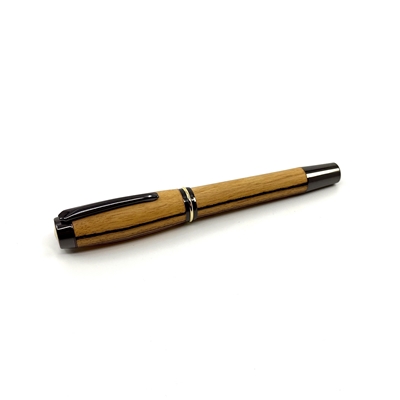 Dřevěné kuličkové pero Elegance - Zebrano titanium