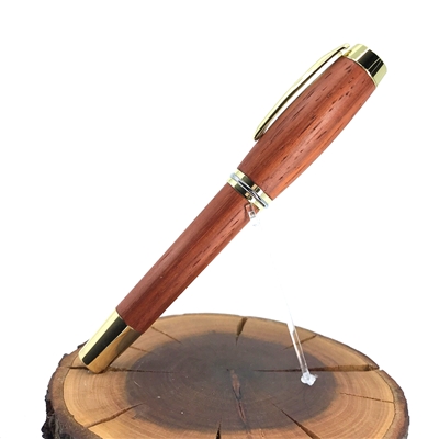 Dřevěné kuličkové pero Elegance - Padouk gold