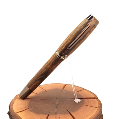 Dřevěné kuličkové pero Elegance - Bocote titanium