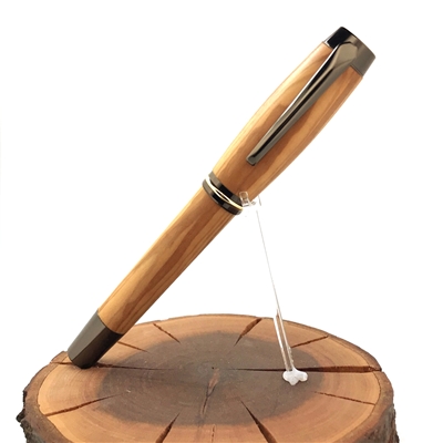 Dřevěné plnicí pero Elegance - Oliva titanium