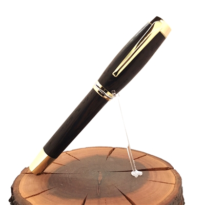 Dřevěné kuličkové pero Elegance - Wenge gold