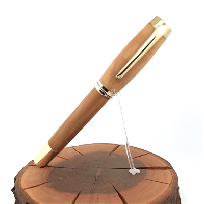 Dřevěné kuličkové pero Elegance - Oliva gold