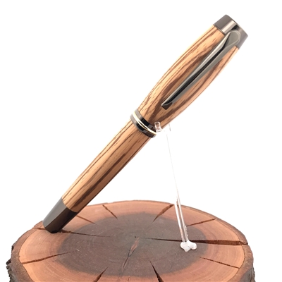 Dřevěné kuličkové pero Elegance - Zebrano titanium