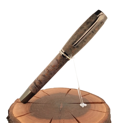 Dřevěné kuličkové pero Elegance - Karelská bříza Titanium