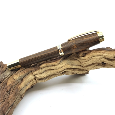 Dřevěné kuličkové pero Elegance - Bocote gold