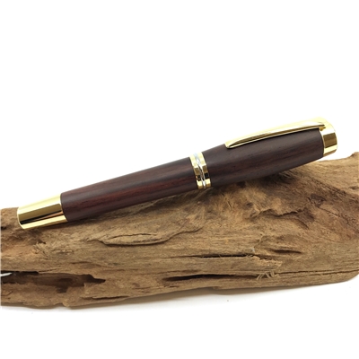 Dřevěné kuličkové pero Elegance - Palisandr gold