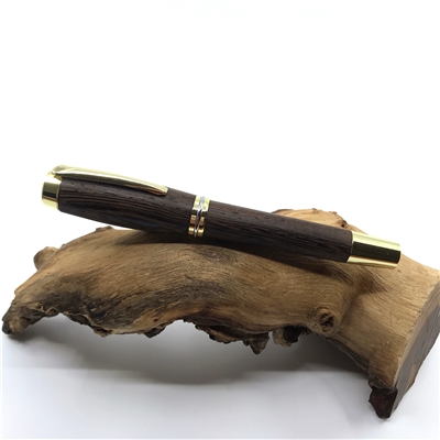 Dřevěné kuličkové pero Elegance - Wenge gold