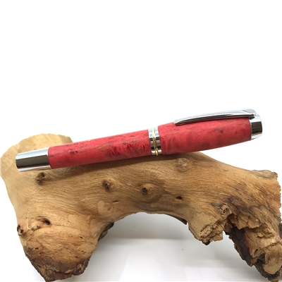 Dřevěné kuličkové pero Elegance - Karelská bříza Silver